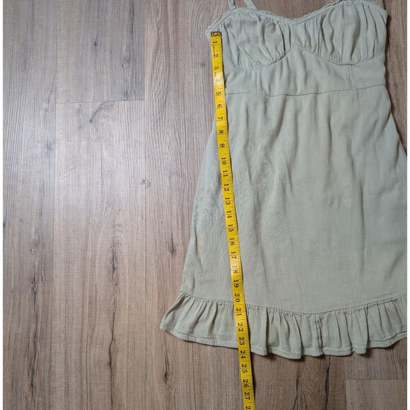 Hollister Size S Y2K Sundress Smocked Linen Blend Tie Straps Ruffle Boho Cottage - Picture 12 of 12